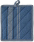 DII French Stripe Kitchen Collection, Potholders, Chambray Blue, 2 Count