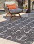 Unique Loom Outdoor Coastal Collection Area Rug - Ahoy (Charcoal/Ivory, 2' 2" x 3' 1" Rectangle)