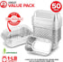 Stock Your Home Disposable Aluminum Mini Loaf Pans with Lids, 1 lb (50 Pack) New & Improved Plastic Dome Lid Foil Baking Tins, Tin Pans for Cake, Bread, Holiday Baked Goods Packaging