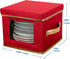 Simplify Holiday Salad Plate Dinnerware Storage Box, 9.45 Inch, Christmas China with 12 Felt Dividers for Tableware