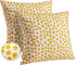 Set of 2 Outdoor Pillow Covers 20x20, Yellow Polka Dot Waterproof Decorative Cases for Summer Outdoor Sofa Bed Cushion