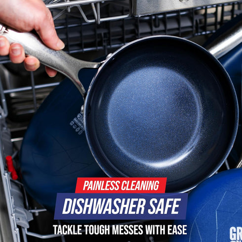 Blue Diamond 10" Nonstick Frying Pan Skillet - PFAS & PTFE-Free Ceramic, Dishwasher Safe, Blue