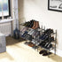 3-Tier 12 Simple Houseware Expandable Shoe Racks with Shelves for Pairs of Shoes, Black