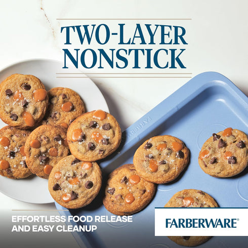 Farberware Easy Solutions Nonstick Bakeware Cookie Pan, 11 Inch x 17 Inch, with Drop Zones and Portion Marks