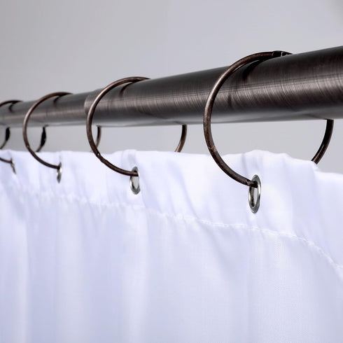 SlipX Solutions Simple Slide Shower Curtain Rings - Set of 12, Oil Rubbed Bronze, Rust Resistant, Snap Closure for