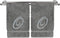 Monogrammed Hand Towel Set of 2 - Personalized Gift, 16 x 30 Inches - Silver Embroidered 100% Turkish Cotton