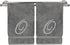Monogrammed Hand Towel Set of 2 - Personalized Gift, 16 x 30 Inches - Silver Embroidered 100% Turkish Cotton