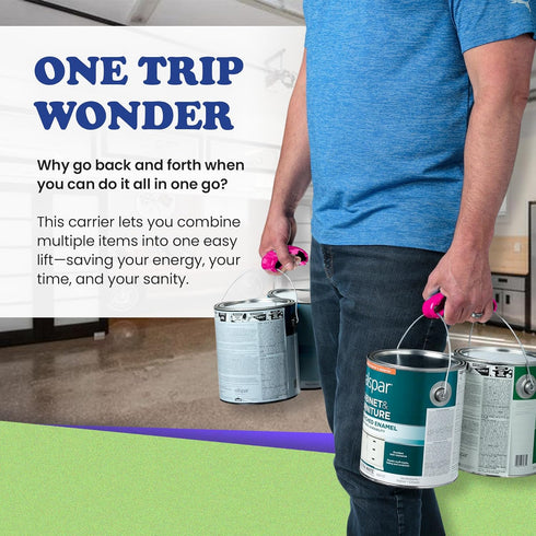 Click & Carry Grocery Bag Holder & Plastic Bag Carrier - Hands-Free Shopping Assistant, 100lb Capacity, Gel Padded