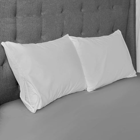 AllerEase Hot Water Wash Breathable Pillow Protector, Standard/Queen Size, 2 Pack, White