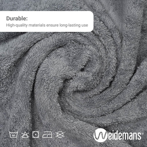 Premium Towel Set of 4 Hand Towels, 18" x 30", Dark Grey, 100% Cotton, Ultra Soft & Absorbent
