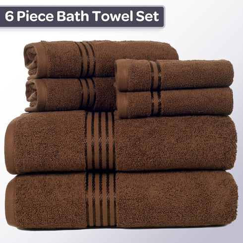 6 Set 625GSM 100% 2 2 2 Lavish Home Piece Bathroom Towels - Cotton Bathroom Essentials with Absorbent Wash Cloths, Hand