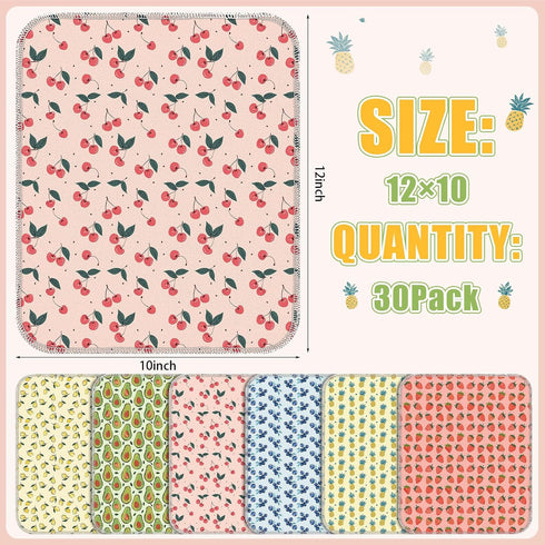 30 Redbaker Pcs Reusable Paper Towels Rolls Kitchen Towels Bulk Washable Paperless Cloth Cotton Hand Napkins
