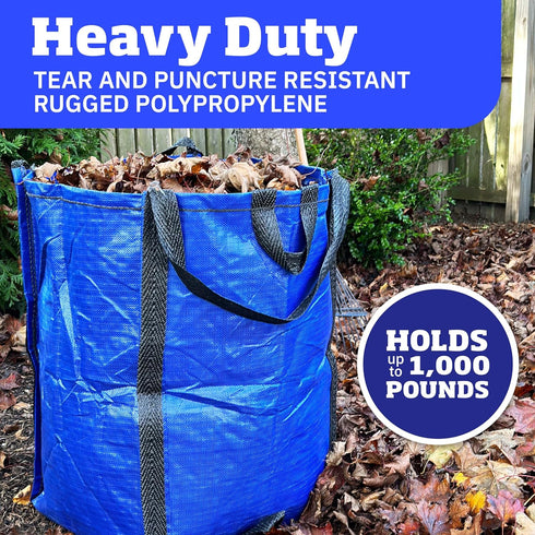 48-Gallon DURASACK Heavy Duty Home and Yard Bags Reusable Self-Standing Lawn and Leaf Bags Garbage Can with Reinforced