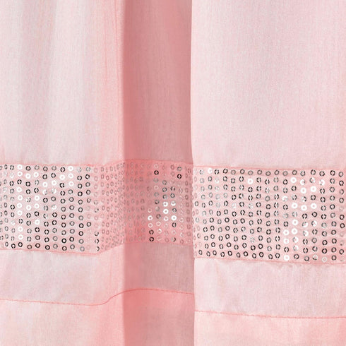 Lush Decor Night Sky Sequins Valance, Single, 84" W x 18" L, Blush & Silver - Extra Wide Kitchen Curtain