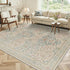 GENIMO 5x7 Washable Area Rug, Non-Slip Vintage Boho Floral Carpet, Soft Low-Pile
