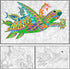 ALEX Art Set of 2 Giant Coloring Posters - Turtle and Dolphin Wall Coloring