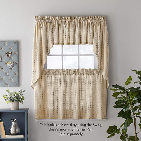 SKL Home Hopscotch Valance, 58 in x 13 in, Neutral Color