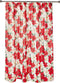 Violet Linen Decorative Christmas Printed Poinsettia Floral Design Shower Curtain, 72" X 72"