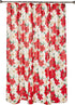 Violet Linen Decorative Christmas Printed Poinsettia Floral Design Shower Curtain, 72" X 72"