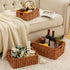 Set of 3 Wicker Storage Baskets with Built-in Handles - Multipurpose Nesting Baskets for Kitchen, Bathroom, Closet