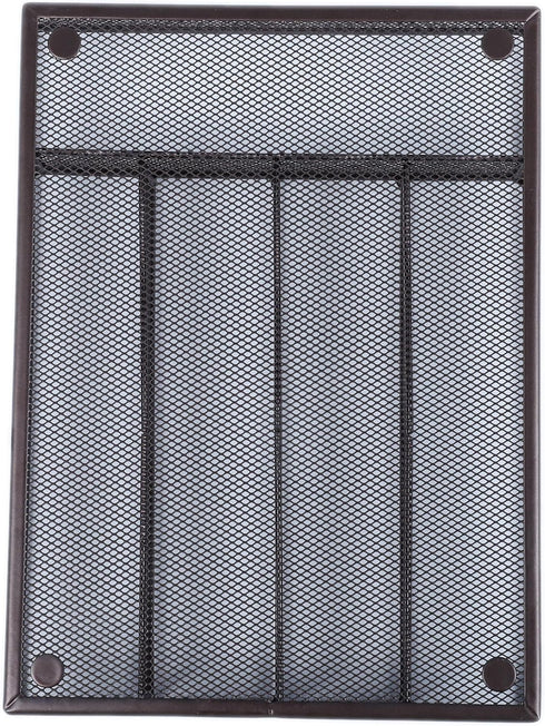titivate Kitchen Cutlery Tray, Silverware Drawer Organizer with 5 Compartments for Forks/Knives/Spoons (Black)