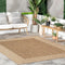 nuLOOM 2' x 3' Outdoor Area Rug, Casual Striped Border Design, Stain Resistant for Patio, Light Brown