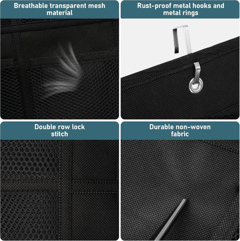HARBULE 24 Closets, Large Pockets Upgraded Over the Door Shoe Organizer, Enhanced Hanging Solution Holder Shoe Cabinets