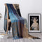 Edcooy Boho Chair Cover Colorful Chenille Tassels Hippie Throw Blanket for Couch Bed