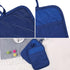 100% Cotton with Silicone Kitchen Pot Holder, Heat Resistant Coaster Potholder Oven Mitts Set of 2 Blue
