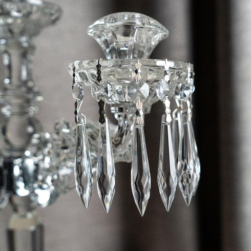 20Pcs (63mm, HDCRYSTALGIFTS Chandelier Icicle Crystal Prisms with Bead Crystals Lighting Lamp Replacement Parts Clear)