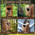 1 Set Owl House, Barn Owl Nesting Box with Bird Stand and Wood Shavings, Large Wooden Screech Nesting Box for Outside