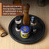 12", Bamboo Land- Round Decorative Trays for Coffee Table, Black, Wood Tripod & Beaded Design, Wooden Round Tray