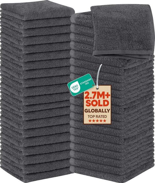 Utopia Towels Cotton Washcloths Set, 100% Ring Spun Cotton, Premium Flannel Face