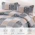 Set 3 Set, Set 90"x96" Mybedsoul Patchwork Quilt Queen Size, Pieces Blue Brown Floral Plaid Bedspread Coverlet