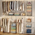 X-cosrack 4 Tier Closet Hanging Organizer, Clothes Shelves with 5 S Hooks, Wire Storage Bins for Clothing Accessories