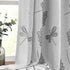 Melodieux Wheat Embroidery Linen Textured Curtains for Living Room, Rustic Flax Drape Grommet, Grey Wheat, 52 by 84 Inch