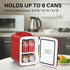 Simple Deluxe 4L Portable Mini Fridge, Compact Cooler & Warmer for Skincare, Food, Beverages, Red