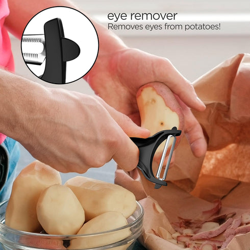 Peeler for Potato Vegetable, Heavy Duty Double Sided Non Slip Grip, Y Shaped with Ultra Sharp Blades
