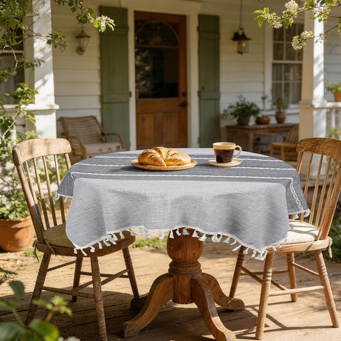 36 36 inch, Gray Square Tablecloth x Spring Rustic Farmhouse Grey Table Cloth, Small Linen Table Cover for Round Coffee