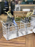 Rae Dunn 3 Section Utensil Holder, Metal Wire Basket Organizer for Silverware and Kitchen Accessories