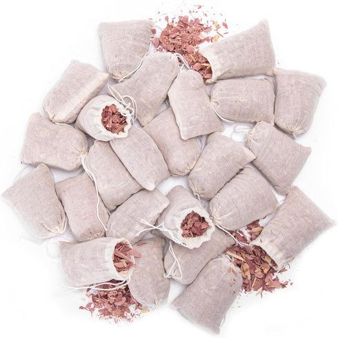 Pack of 24 Cedar Sachets Bag, Red Cedar Chips for Clothes Storage, Home Fragrance Sachet for Drawers and Closets,