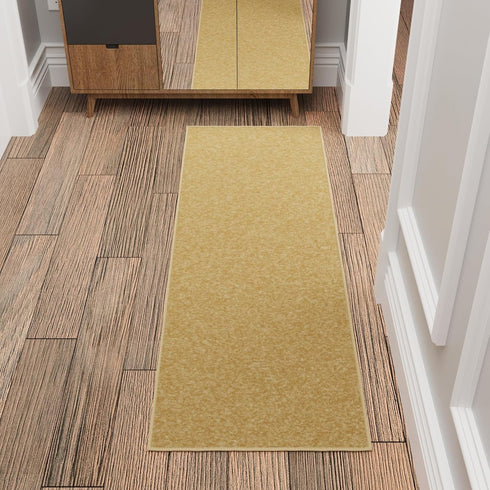 Sweet Home Stores Washable Non-Slip Rubberback Runner Rug - Solid Design for Kitchen, Hallways, Bathroom, Entrance,