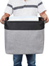 DECOMOMO Large Storage Baskets, 54.5L Fabric Bins for Organizing Laundry, Nursery, Toys (Grey and Black, XXXL)
