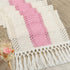 36 Inches yuboo Pastel Pink Spring Table Runner, Small Boho Macrame Dresser Runner Scarf for Nightstand, Coffee Table