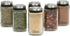 Adjustable Glass Spice Jars Set of 6 with Stainless Steel Lid for Minimalist Kitchen Pantry Storage Organization