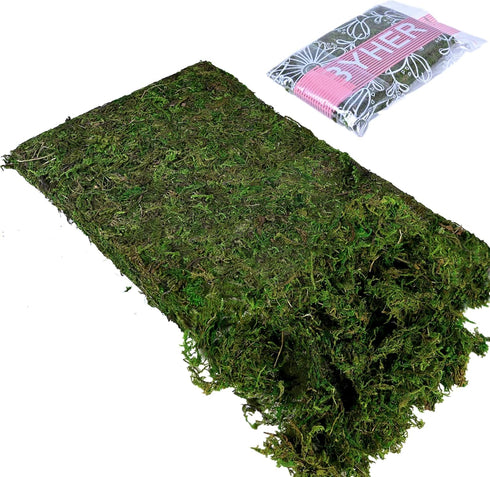 BYHER Artificial Moss Fake Green Grass for Centerpieces, Home Kitchen Garden Decor (3.5OZ, Fresh)