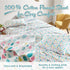 Cozy 100% Set, 14" 3 Intelligent Design Soft Cotton Flannel Sheets, Breathable Festive & Adorable Print Cotton Flannel
