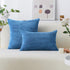 Home Brilliant Throw Pillow Covers, Decorative Soft Velvet Corduroy Striped Set of 2, Blue