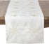 Saro Lifestyle Table Runner, Embroidered Snowflake Design, Ivory, 16"x72"