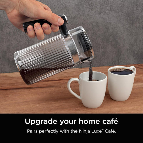 28 oz. Ninja Luxe Caf Shareable Pitcher, for Espresso and Coffee, Glass Carafe, Hot or Iced, Espresso Machine